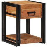 vidaXL Nočna omarica Rjava Trden akacijev les, Železo 40 x 40 x 50 cm | Shoptok.si