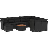  11-dijelni set vrtnih sofa od poliratana s jastucima crni | shoptok.hr
