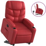 Maison Chic Naslanjač - Relax naslanjač s funkcijo vstajanja rdeče umetno usnje, (22062302) | Shoptok.si