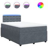 vidaXL Box spring postelja z vzmetnico temno siv 120x190 cm žamet, (21310003) | Shoptok.si