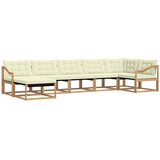 vidaXL Zunanja garnitura za sedenje z blazino 7 pcs Bela in krem, (5000280359) | Shoptok.si