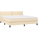  Krevet s oprugama i madracem krem 180x200 cm od tkanine | shoptok.hr
