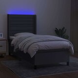  Krevet box spring s madracem LED tamnosivi 90x200 cm tkanina | shoptok.hr