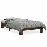 Maison Chic Posteljni okvir - Enojna postelja - Postelja za odrasle dimljeni hrast 90x200 cm inž. les in kovina-J8591, (21765815) Cene