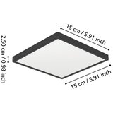 Eglo 901328 - LED kupatilsko plafonsko svetlo FUEVA LED/7W/230V 15x15 cm IP44 crno | Eponuda.com