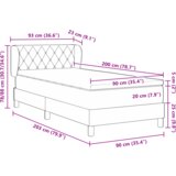 vidaXL Box Spring Krevet s Madracem Crni 90x200 cm Baršun | shoptok.hr