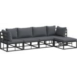 vidaXL Sjedeća garnitura za vrt 5 pcs Crna 283 x 141.5 x 71 cm | shoptok.hr