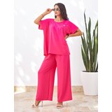 Resti Women's set with short sleeves, decorative flower, and wide trousers | shoptok.hr