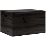  Drvena kutija poklopcem ručkama crna 40x30x23 cm puno drvo bor | Eponuda.ba