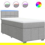 Maison Chic Box spring postelja - Vzmetna postelja z vzmetnico svetlo siv 100x200 cm blago SL11780, (21905220) | Shoptok.si