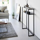 YAMAZAKI Črna kovinska stranska mizica 18x60 cm Tower – | Shoptok.si