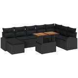  Vrtna sedežna garnitura s shranjevanjem 9 pcs Črna Poly ratan, (5000154731) | Shoptok.si