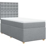 vidaXL Okvir kreveta s oprugama i madrac svjetlosivi 80x200cm tkanina | shoptok.hr