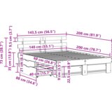  Krevetna konstrukcija s ladicama s uzglavljem s pohranom Voštano smeđa 140 x 200 cm | shoptok.hr