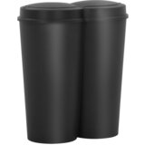 vidaXL Dvojni smetnjak črn 50 L | Shoptok.si