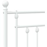 vidaXL Kovinski posteljni okvir z vzglavjem in vznožjem bel 120x200 cm | Shoptok.si