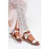 Boto Womens Flat Heel Eco Leather Silver Sandals Kivara | Shoptok.si