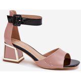 EVENTO Lacquered Women's Sandals On Heel Nude Zennia | shoptok.hr