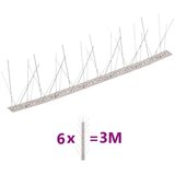  6-dijelni set šiljaka za zaštitu od ptica u 5 redova 3 m čelik | shoptok.hr
