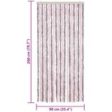  Zastor protiv muha srebrnosivi i ružičasti 90 x 200 cm šenil | shoptok.hr