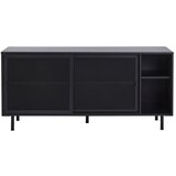 Unique Furniture Črna kovinska komoda z drsnimi vrati 160x75x46 cm Veep – | Shoptok.si