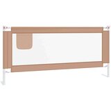 vidaXL sigurnosna ograda za dječji krevet smeđe-siva 200x25 cm tkanina | shoptok.hr