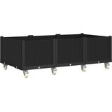  Vrtna sadilica s kotačima crna 150 x 80 x 54 cm PP | shoptok.hr