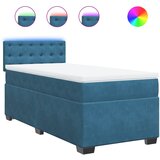 Maison Chic Box spring postelja - Vzmetna postelja z vzmetnico modra 80x200 cm žamet SL17342, (21884236) | Shoptok.si