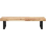  Zidna polica za umivaonik od čelika i masivnog bagremovog drva Smeđa 100 x 40 x 4 cm | shoptok.hr