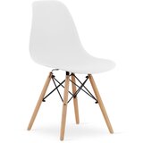 Brandless OSAKA stol bela / naravne noge x 4, (22030775) | Shoptok.si