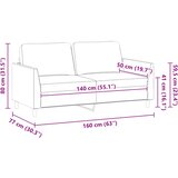  Dvosjed od tkanine crni 140 cm od umjetne kože | shoptok.hr