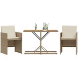  3-dijelni bistro set s jastucima bež od poliratana | shoptok.hr