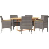  7-dijelni vrtni blagovaonski set s jastucima sivi | shoptok.hr