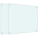  Kuhinjske zaštite od prskanja 2 kom bijele 70 x 60 cm staklene | shoptok.hr