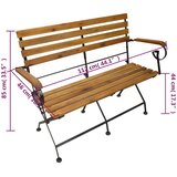  Sklopiva vrtna klupa 112 cm masivno bagremovo drvo | Eponuda.com