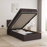  Podesivi krevet s madracem Tamno smeđa 90 x 190 cm Tkanina | shoptok.hr