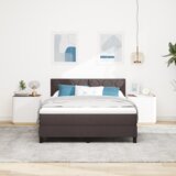  Postelja z vzmetnico z vzmetnico Temno rjava 140 x 190 cm blago, (5000127927) | Shoptok.si