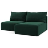 Makamii Temno zelena žametna raztegljiva/s prostorom za shranjevanje kotna sedežna garnitura (desni kot/z ležalnikom) Kalena – | Shoptok.si