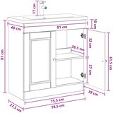  Set namještaja za kupaonicu Dimljeni hrast 78,5 x 37,5 x 81 cm | shoptok.hr