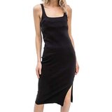 Calvin Klein ženska haljina leather patch rib long dress Cene