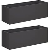  Vrtna saksija 2 kom. Crna 60 x 20 x 20 cm Čelična vrata | shoptok.hr