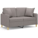  Dvosjed s ukrasnim jastucima smeđesivi 120 cm od tkanine | shoptok.hr