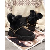 Resti Black women's eco-suede boots with chain Videric - Footwear | Shoptok.si