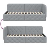  Kutni okvir kreveta Svijetlo siva 100 x 200 cm tkanina | shoptok.hr