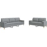 vidaXL 2-dijelni set sofa s jastucima svjetlosivi od tkanine | shoptok.hr