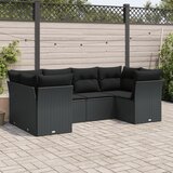 vidaXL 6-dijelni set vrtnih sofa s jastucima crni od poliratana Cijene