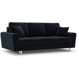 Cosmopolitan Design Temno modra žametna raztegljiva sedežna garnitura s prostorom za shranjevanje 235 cm Kyoto – | Shoptok.si