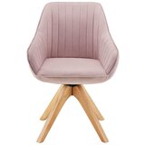 Modern Living naslanjač leonie, roza, žamet, vrtljiv | Shoptok.si