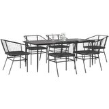 vidaXL 7-dijelni vrtni blagovaonski set s jastucima crno | shoptok.hr