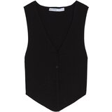 Bershka Pleten brezrokavnik črna | Shoptok.si